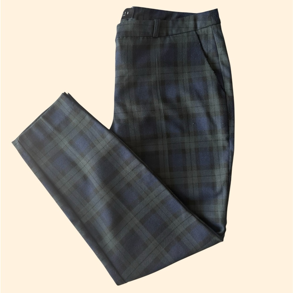 Plaid Trousers in Blue and Gray